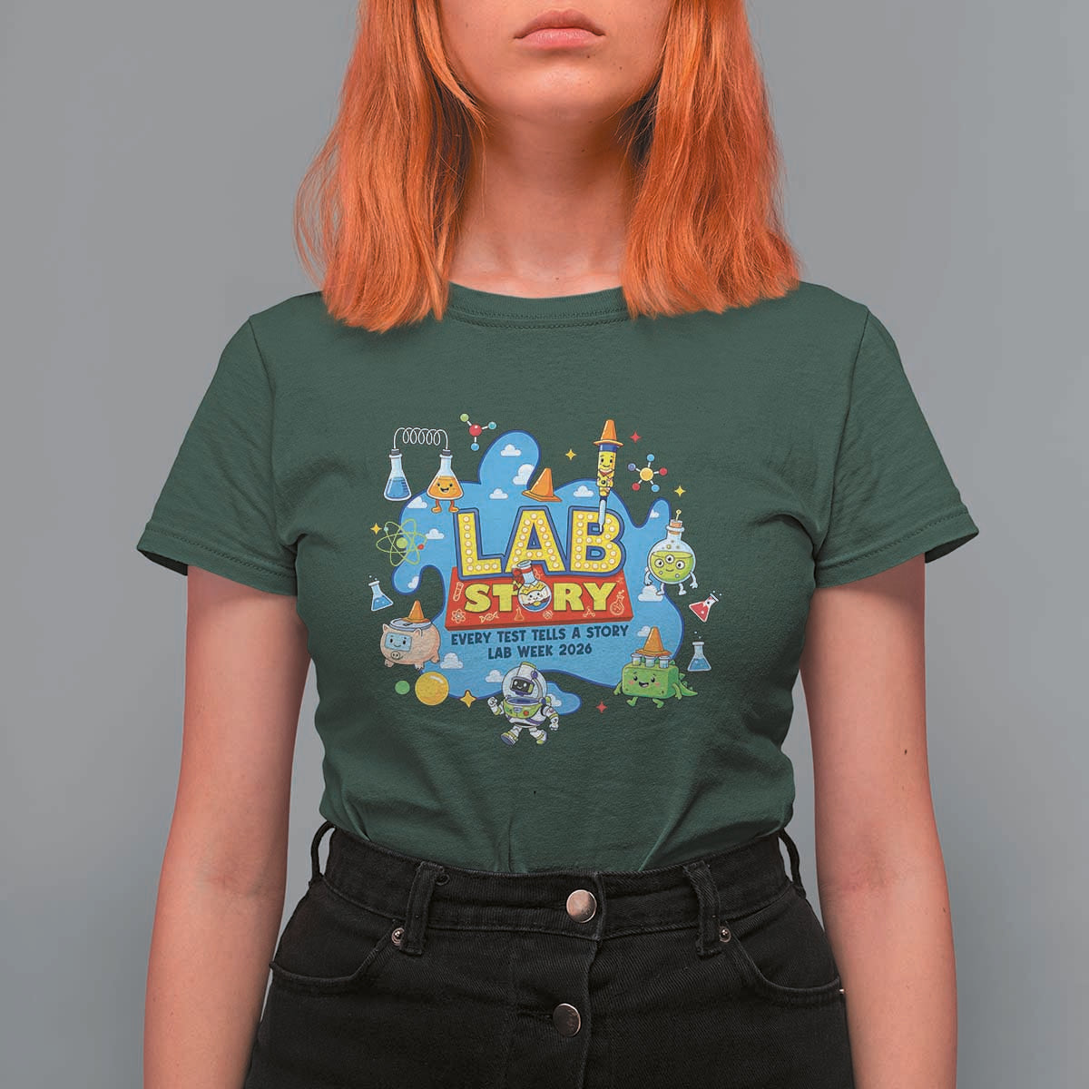 Lab Story Lab Week 2026 Celebration T Shirt For Women Every Test Tells a Story Medical Lab Tech Appreciation Gift