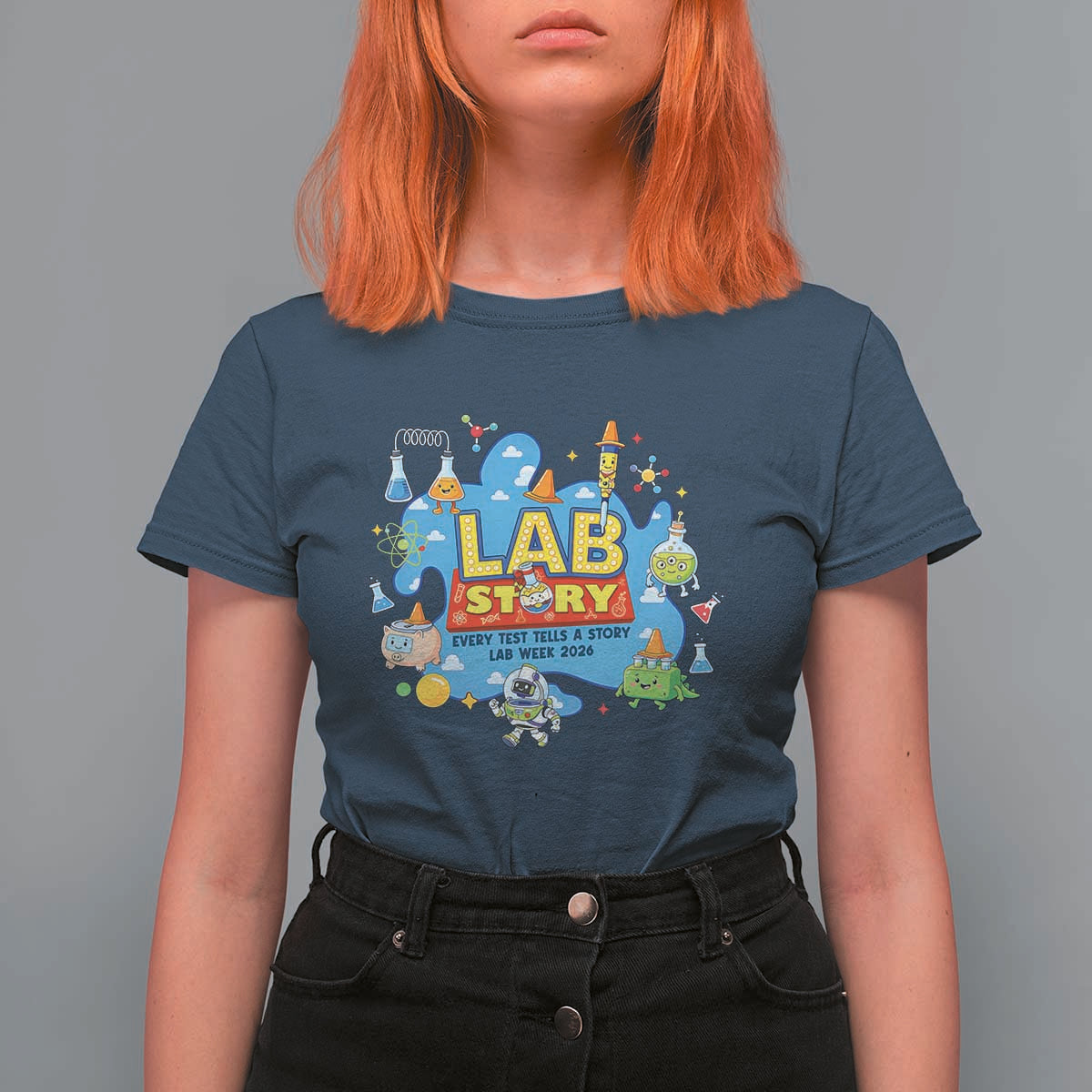 Lab Story Lab Week 2026 Celebration T Shirt For Women Every Test Tells a Story Medical Lab Tech Appreciation Gift