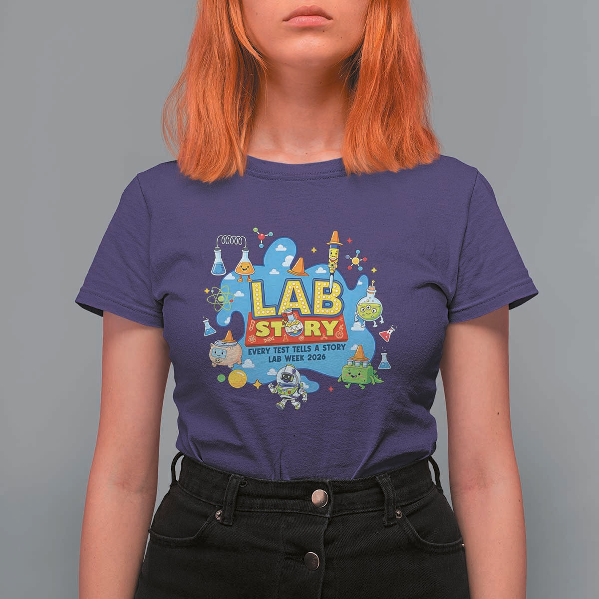 Lab Story Lab Week 2026 Celebration T Shirt For Women Every Test Tells a Story Medical Lab Tech Appreciation Gift