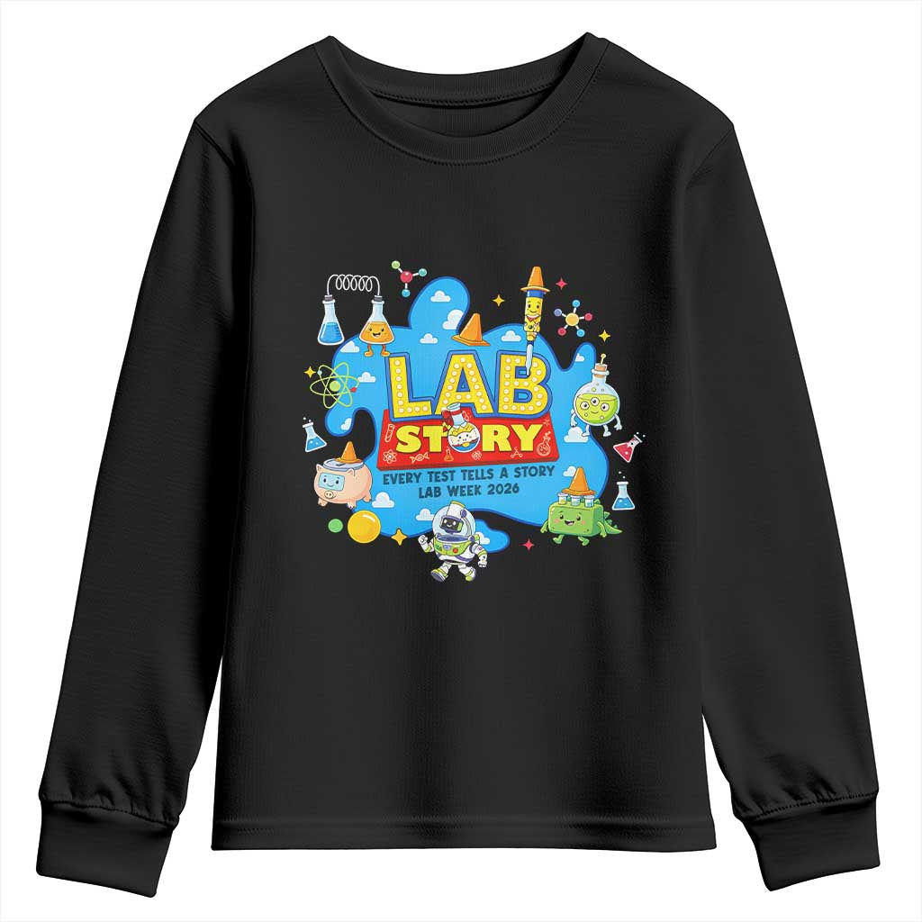 Lab Story Lab Week 2026 Celebration Youth Sweatshirt Every Test Tells a Story Medical Lab Tech Appreciation Gift