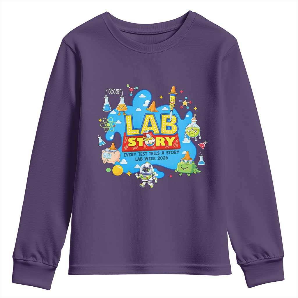 Lab Story Lab Week 2026 Celebration Youth Sweatshirt Every Test Tells a Story Medical Lab Tech Appreciation Gift