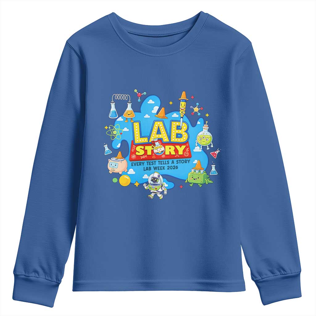 Lab Story Lab Week 2026 Celebration Youth Sweatshirt Every Test Tells a Story Medical Lab Tech Appreciation Gift