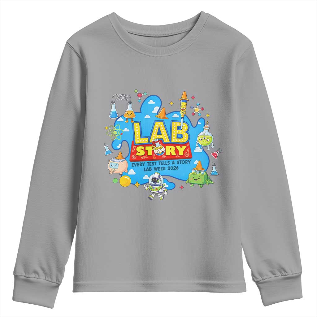 Lab Story Lab Week 2026 Celebration Youth Sweatshirt Every Test Tells a Story Medical Lab Tech Appreciation Gift