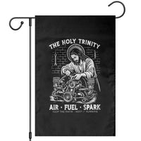 Funny Mechanic Jesus Holy Trinity Air Fuel Spark Garden Flag Christian Car Lover Humor Gift for Gearheads