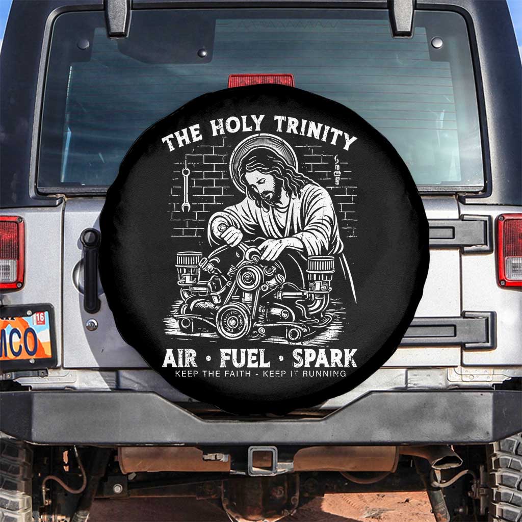 Funny Mechanic Jesus Holy Trinity Air Fuel Spark Spare Tire Cover Christian Car Lover Humor Gift for Gearheads