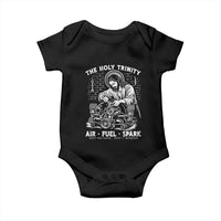Funny Mechanic Jesus Holy Trinity Air Fuel Spark Baby Onesie Christian Car Lover Humor Gift for Gearheads