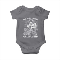 Funny Mechanic Jesus Holy Trinity Air Fuel Spark Baby Onesie Christian Car Lover Humor Gift for Gearheads