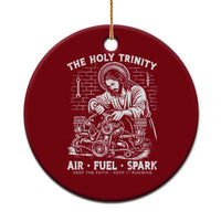 Funny Mechanic Jesus Holy Trinity Air Fuel Spark Ceramic Ornament Christian Car Lover Humor Gift for Gearheads