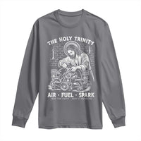 Funny Mechanic Jesus Holy Trinity Air Fuel Spark Long Sleeve Shirt Christian Car Lover Humor Gift for Gearheads