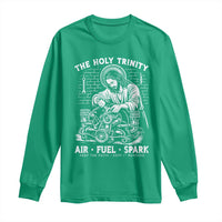 Funny Mechanic Jesus Holy Trinity Air Fuel Spark Long Sleeve Shirt Christian Car Lover Humor Gift for Gearheads