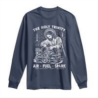 Funny Mechanic Jesus Holy Trinity Air Fuel Spark Long Sleeve Shirt Christian Car Lover Humor Gift for Gearheads