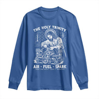 Funny Mechanic Jesus Holy Trinity Air Fuel Spark Long Sleeve Shirt Christian Car Lover Humor Gift for Gearheads