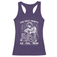 Funny Mechanic Jesus Holy Trinity Air Fuel Spark Racerback Tank Top Christian Car Lover Humor Gift for Gearheads