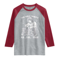 Funny Mechanic Jesus Holy Trinity Air Fuel Spark Raglan Shirt Christian Car Lover Humor Gift for Gearheads
