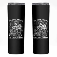 Funny Mechanic Jesus Holy Trinity Air Fuel Spark Skinny Tumbler Christian Car Lover Humor Gift for Gearheads