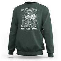 Funny Mechanic Jesus Holy Trinity Air Fuel Spark Sweatshirt Christian Car Lover Humor Gift for Gearheads