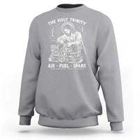 Funny Mechanic Jesus Holy Trinity Air Fuel Spark Sweatshirt Christian Car Lover Humor Gift for Gearheads