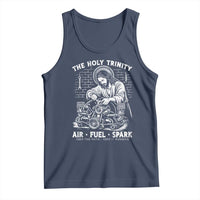 Funny Mechanic Jesus Holy Trinity Air Fuel Spark Tank Top Christian Car Lover Humor Gift for Gearheads