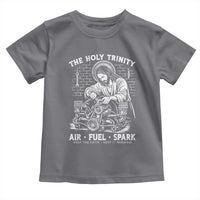 Funny Mechanic Jesus Holy Trinity Air Fuel Spark Toddler T Shirt Christian Car Lover Humor Gift for Gearheads