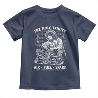 Funny Mechanic Jesus Holy Trinity Air Fuel Spark Toddler T Shirt Christian Car Lover Humor Gift for Gearheads