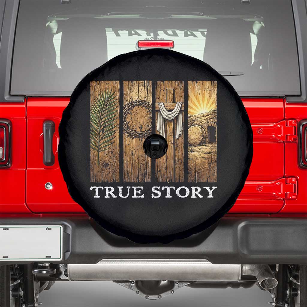 Christian Easter True Story Resurrection Scene Vintage Spare Tire Cover Faith Based Jesus Empty Tomb Gift for Believers