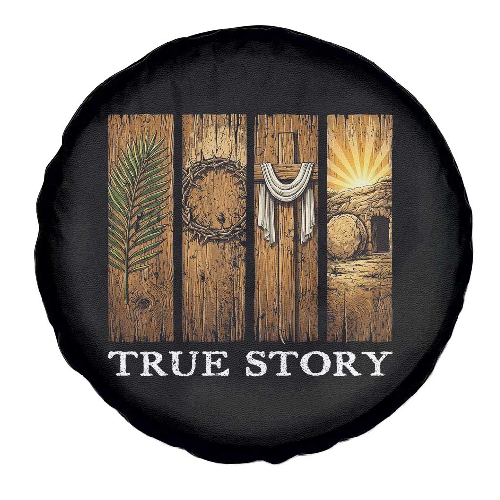 Christian Easter True Story Resurrection Scene Vintage Spare Tire Cover Faith Based Jesus Empty Tomb Gift for Believers