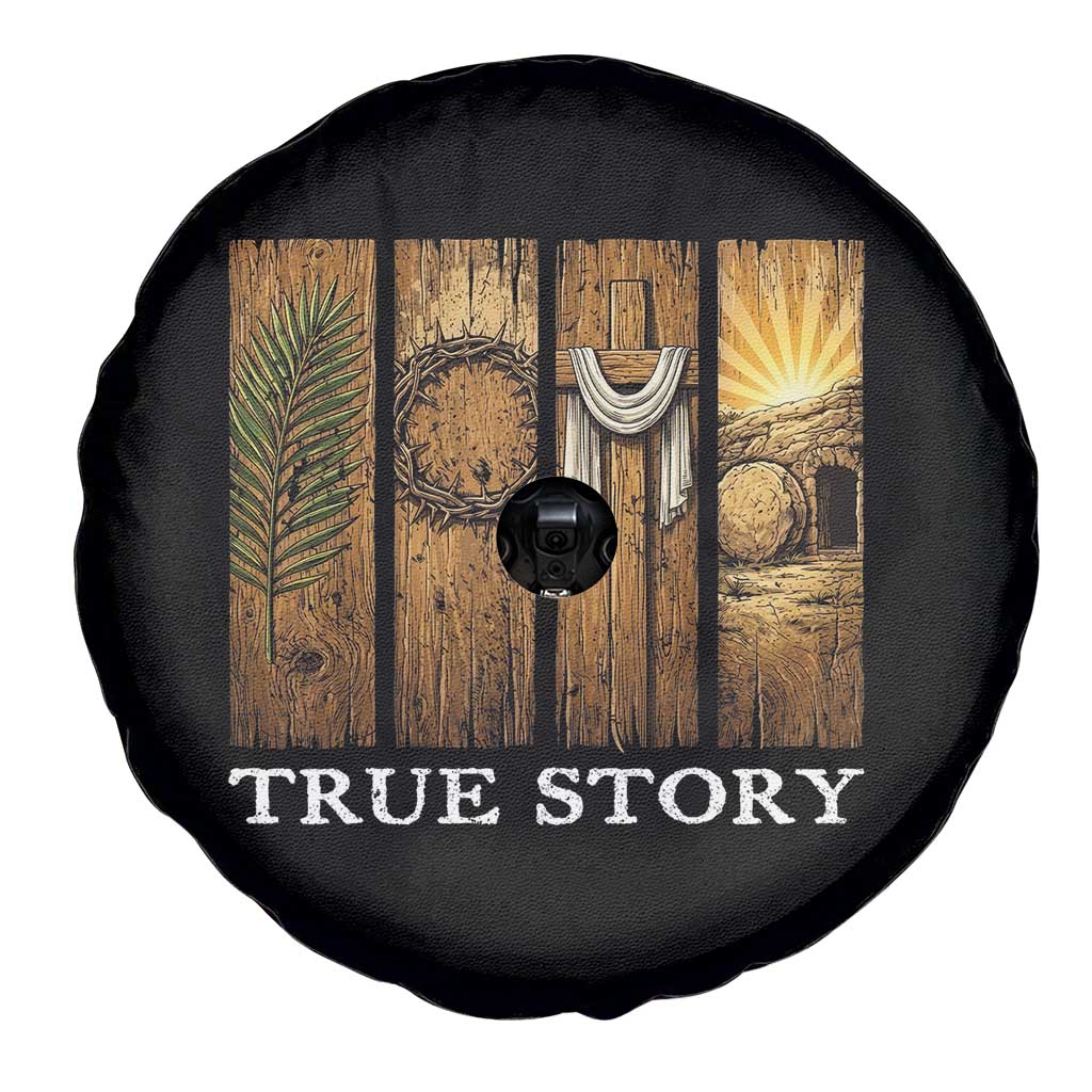Christian Easter True Story Resurrection Scene Vintage Spare Tire Cover Faith Based Jesus Empty Tomb Gift for Believers