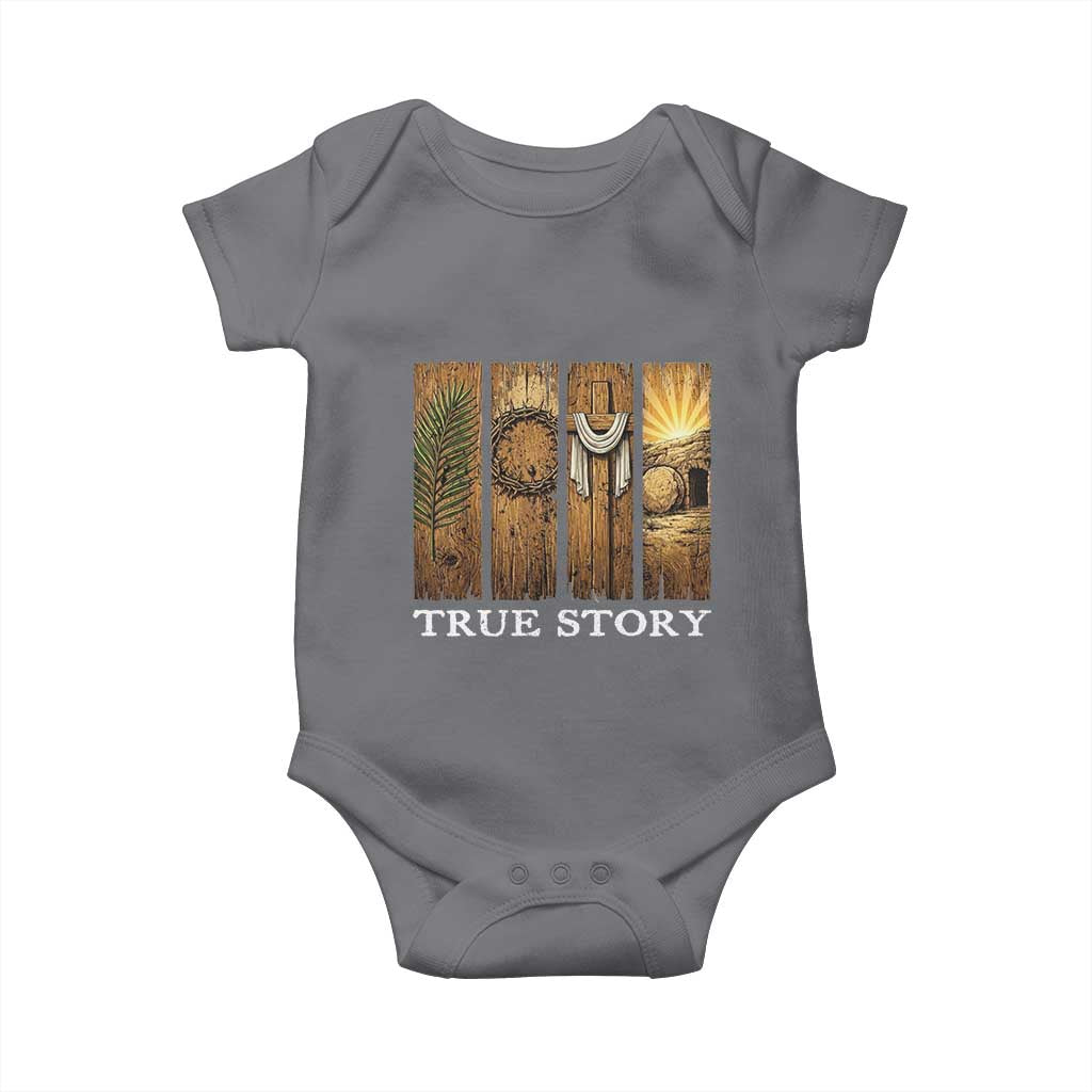 Christian Easter True Story Resurrection Scene Vintage Baby Onesie Faith Based Jesus Empty Tomb Gift for Believers