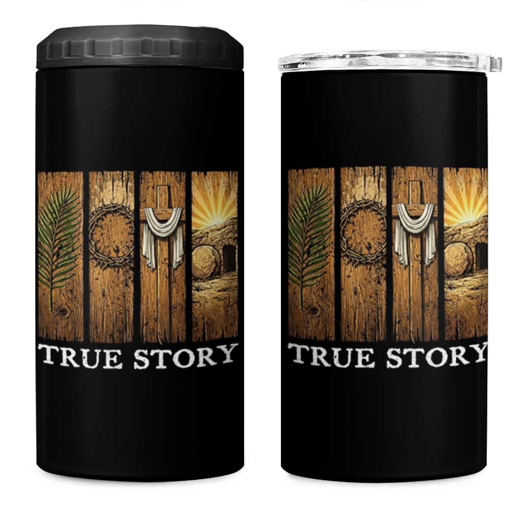 Christian Easter True Story Resurrection Scene Vintage 4 in 1 Can Cooler Tumbler Faith Based Jesus Empty Tomb Gift for Believers