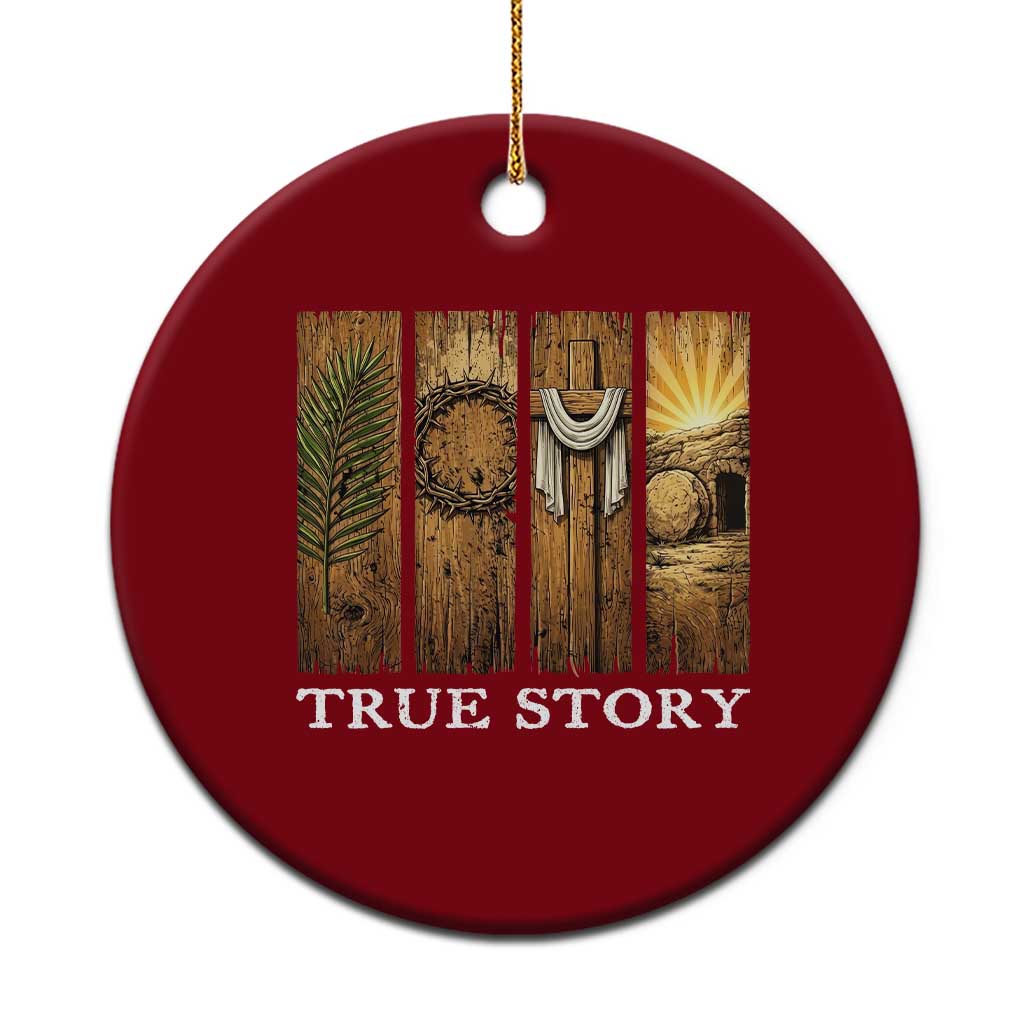 Christian Easter True Story Resurrection Scene Vintage Ceramic Ornament Faith Based Jesus Empty Tomb Gift for Believers