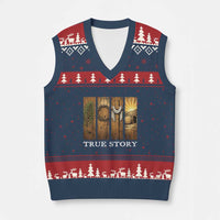 Christian Easter True Story Resurrection Scene Vintage V-Neck Knit Sweater Vest Faith Based Jesus Empty Tomb Gift for Believers
