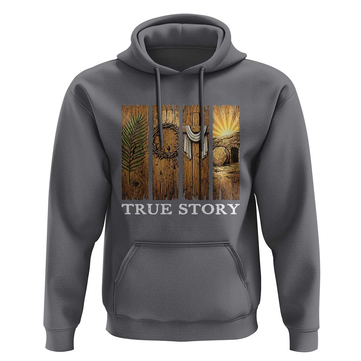 Christian Easter True Story Resurrection Scene Vintage Hoodie Faith Based Jesus Empty Tomb Gift for Believers