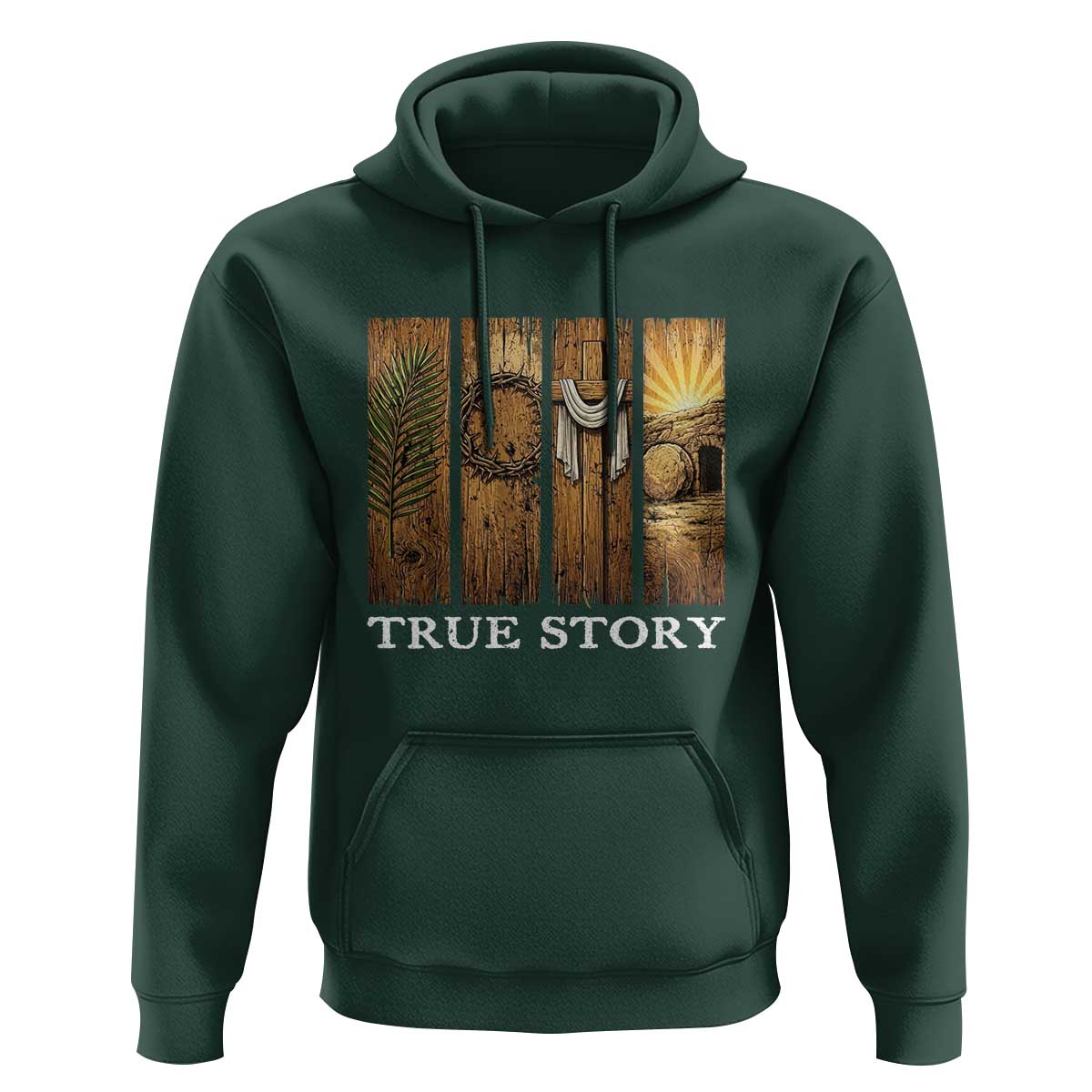 Christian Easter True Story Resurrection Scene Vintage Hoodie Faith Based Jesus Empty Tomb Gift for Believers