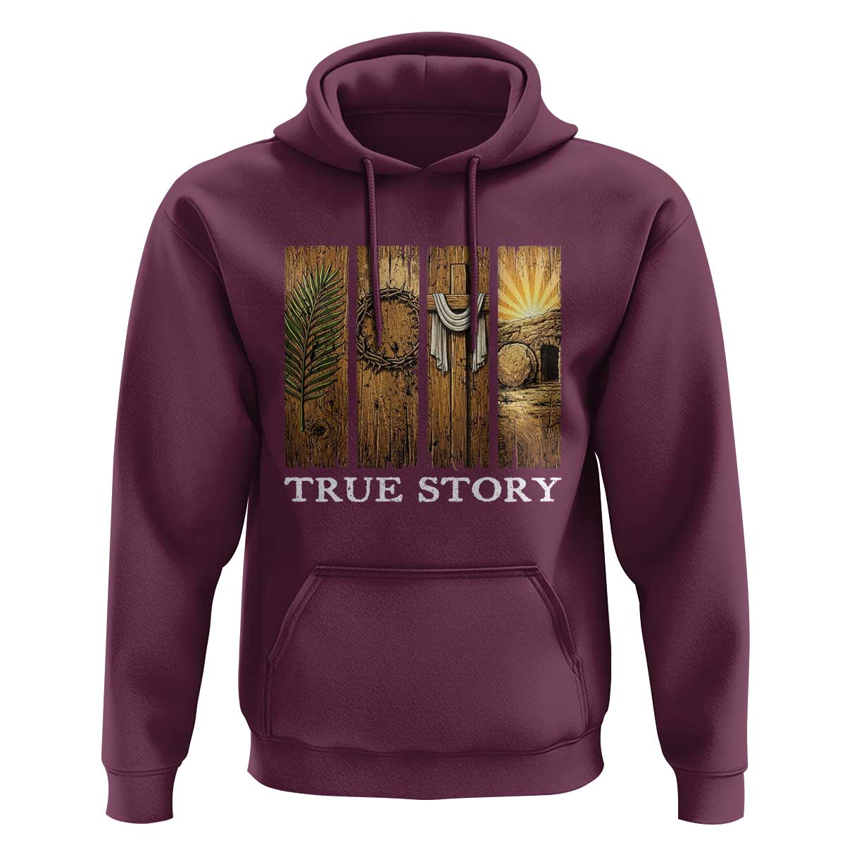 Christian Easter True Story Resurrection Scene Vintage Hoodie Faith Based Jesus Empty Tomb Gift for Believers