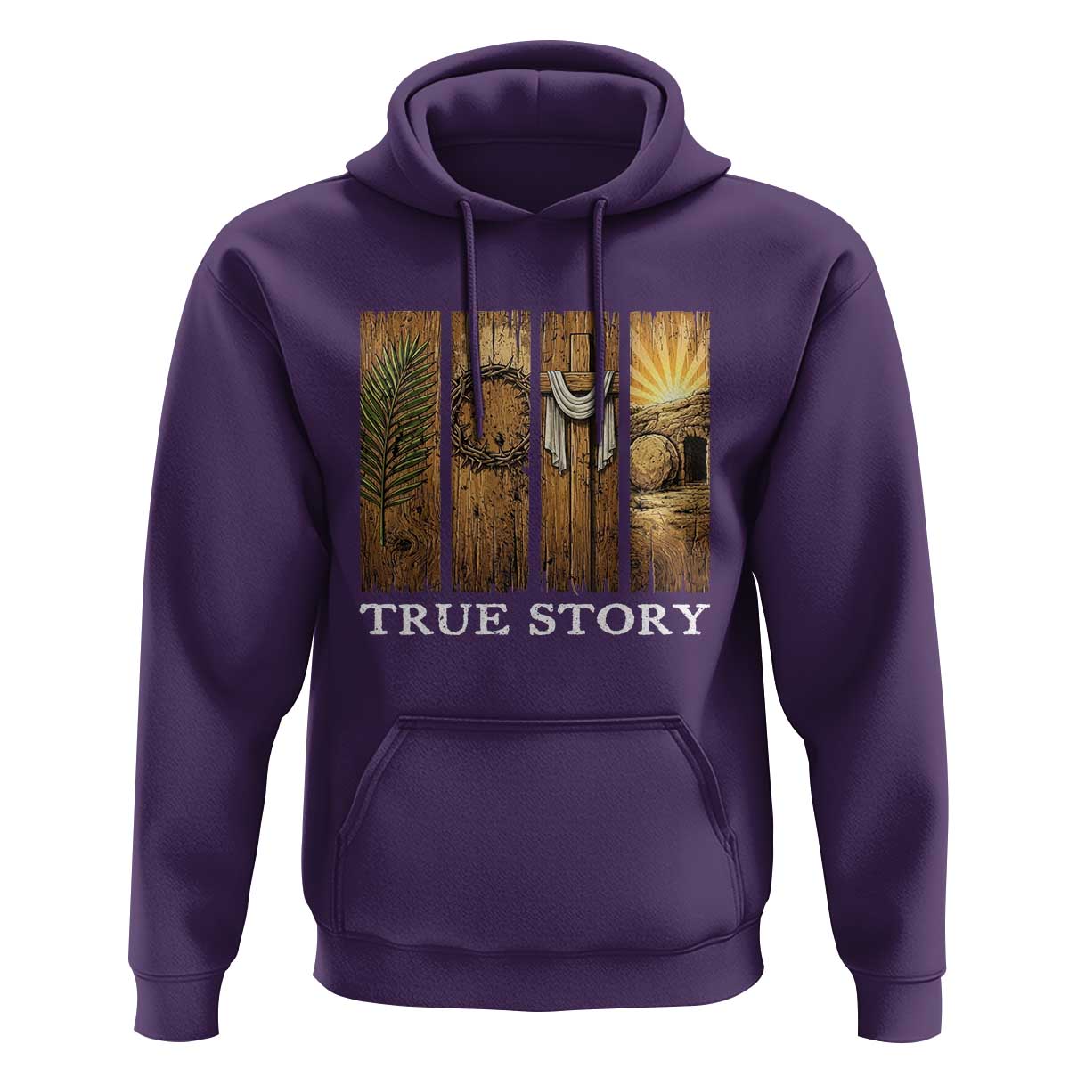 Christian Easter True Story Resurrection Scene Vintage Hoodie Faith Based Jesus Empty Tomb Gift for Believers