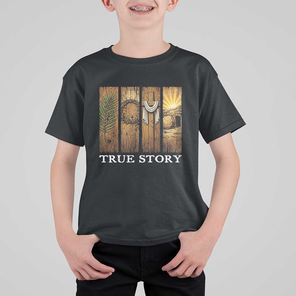 Christian Easter True Story Resurrection Scene Vintage T Shirt For Kid Faith Based Jesus Empty Tomb Gift for Believers