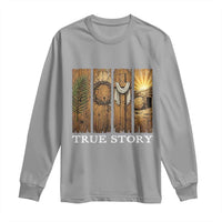 Christian Easter True Story Resurrection Scene Vintage Long Sleeve Shirt Faith Based Jesus Empty Tomb Gift for Believers