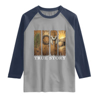 Christian Easter True Story Resurrection Scene Vintage Raglan Shirt Faith Based Jesus Empty Tomb Gift for Believers