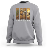 Christian Easter True Story Resurrection Scene Vintage Sweatshirt Faith Based Jesus Empty Tomb Gift for Believers