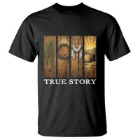 Christian Easter True Story Resurrection Scene Vintage T Shirt Faith Based Jesus Empty Tomb Gift for Believers