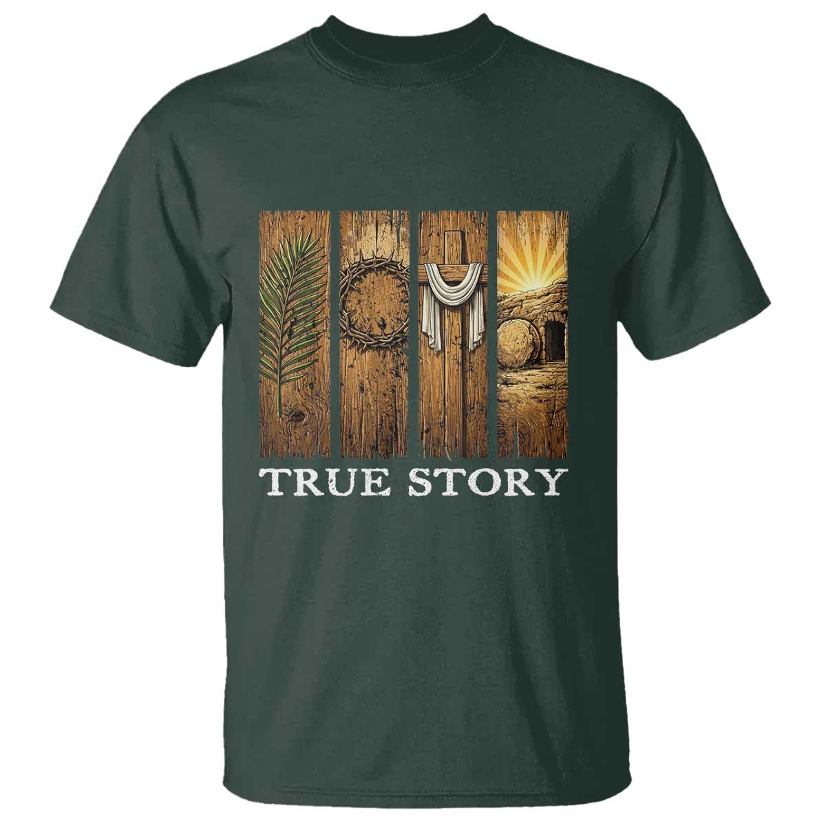 Christian Easter True Story Resurrection Scene Vintage T Shirt Faith Based Jesus Empty Tomb Gift for Believers
