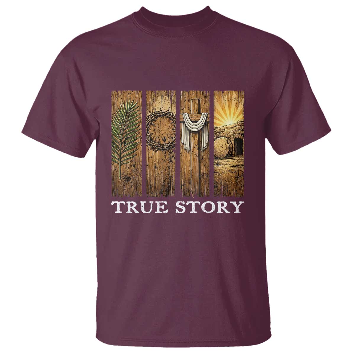 Christian Easter True Story Resurrection Scene Vintage T Shirt Faith Based Jesus Empty Tomb Gift for Believers