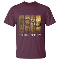 Christian Easter True Story Resurrection Scene Vintage T Shirt Faith Based Jesus Empty Tomb Gift for Believers