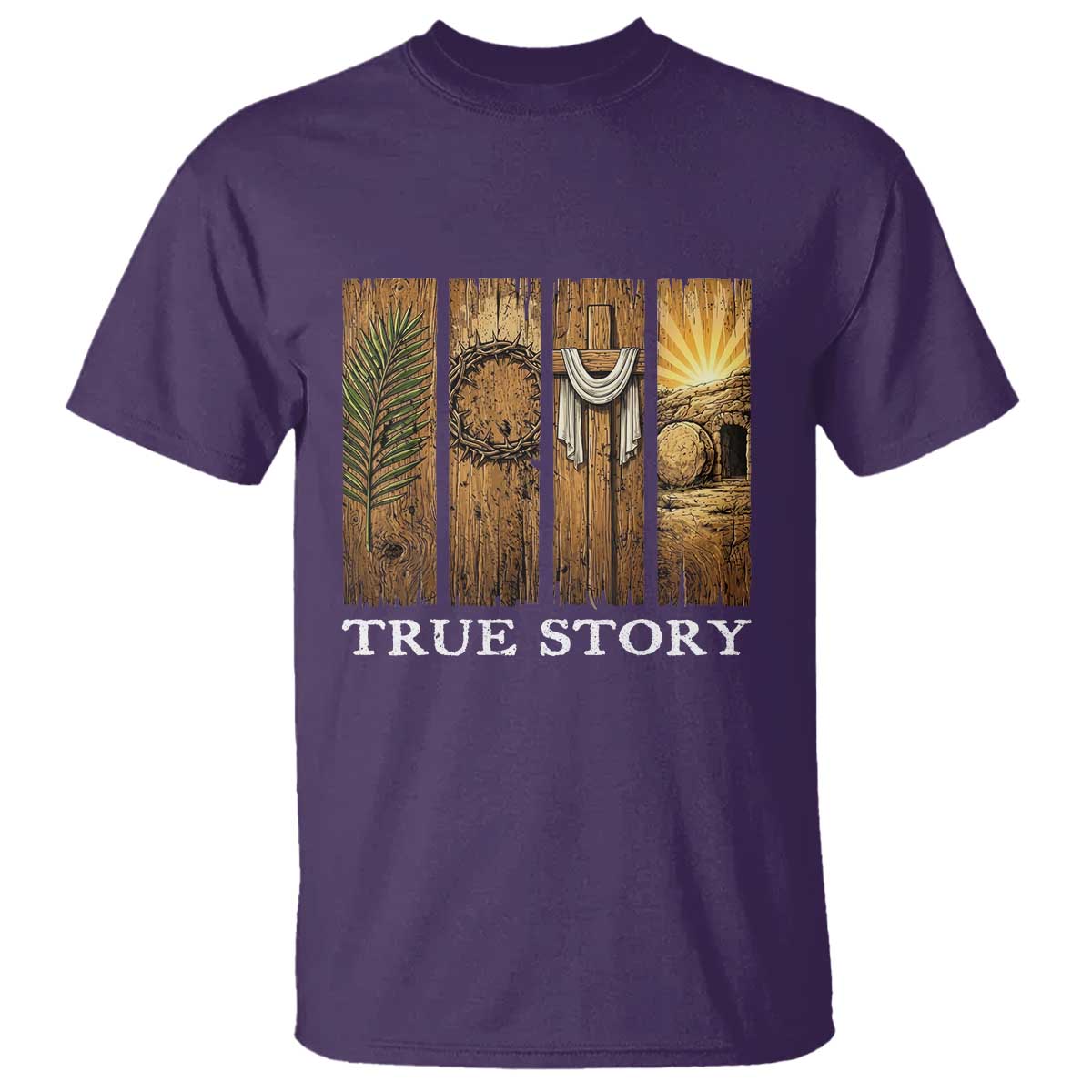 Christian Easter True Story Resurrection Scene Vintage T Shirt Faith Based Jesus Empty Tomb Gift for Believers