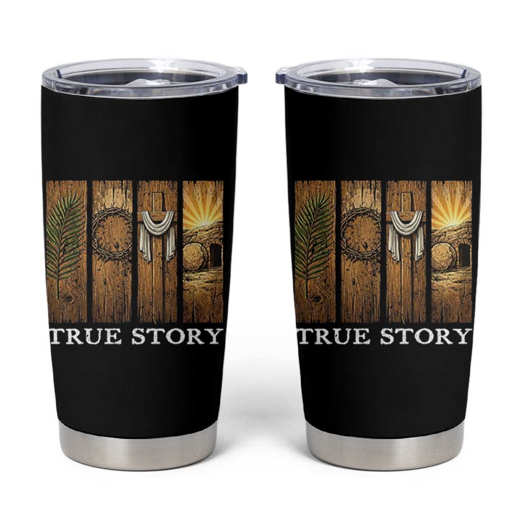 Christian Easter True Story Resurrection Scene Vintage Tumbler Cup Faith Based Jesus Empty Tomb Gift for Believers