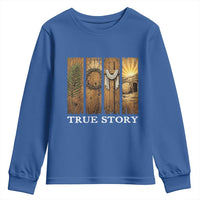Christian Easter True Story Resurrection Scene Vintage Youth Sweatshirt Faith Based Jesus Empty Tomb Gift for Believers
