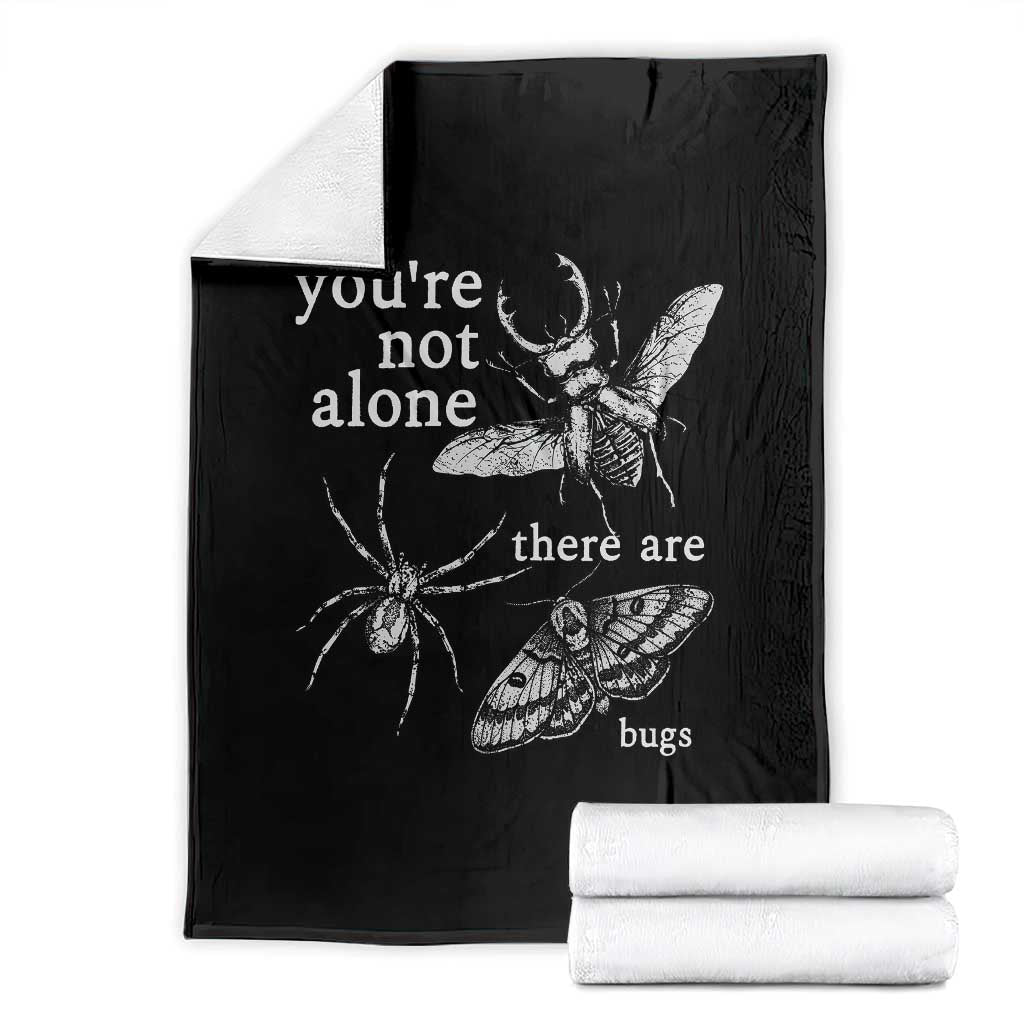 You Are Not Alone There Are Bugs Vintage Dark Academia Throw Blanket Insect Entomology Humor Folk Indie Music Lover