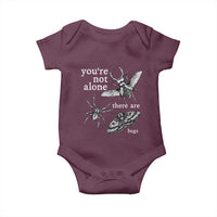 You Are Not Alone There Are Bugs Vintage Dark Academia Baby Onesie Insect Entomology Humor Folk Indie Music Lover