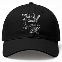 You Are Not Alone There Are Bugs Vintage Dark Academia Baseball Cap Insect Entomology Humor Folk Indie Music Lover
