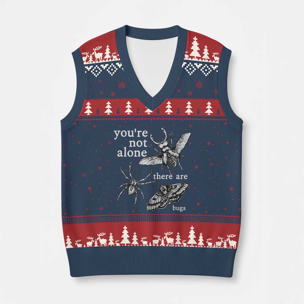 You Are Not Alone There Are Bugs Vintage Dark Academia V-Neck Knit Sweater Vest Insect Entomology Humor Folk Indie Music Lover